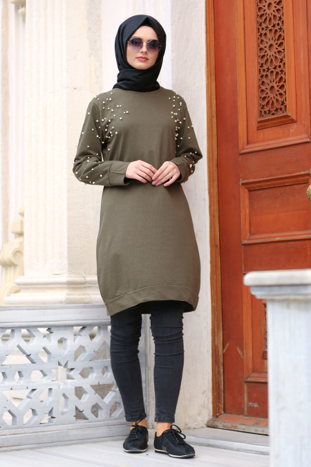 Nayla Collection - Khaki Hijab Tunic 76470HK