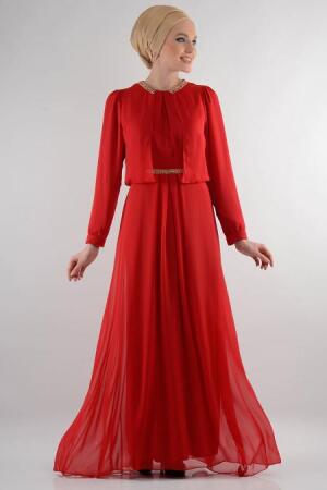 Nayla Collection - Kırmızı Elbise - 1