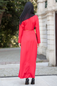 Nayla Collection - Kırmızı Elbise - Thumbnail