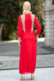 Nayla Collection - Kırmızı Elbise - Thumbnail