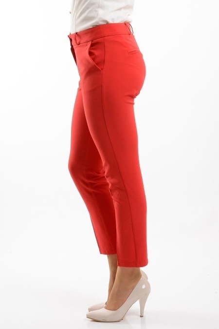 Nayla Collection - Kırmızı Tesettür Pantolon 484K