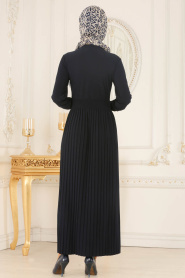 Nayla Collection - Kolye Detaylı Lacivert Tesettür Elbise 5240L - Thumbnail