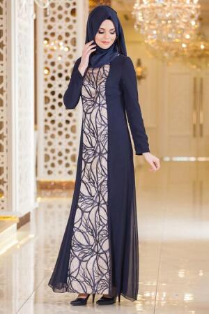 Nayla Collection - Lacivert Elbise 7012L - 1