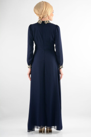 Nayla Collection - Lacivert Elbise 7026L - Thumbnail