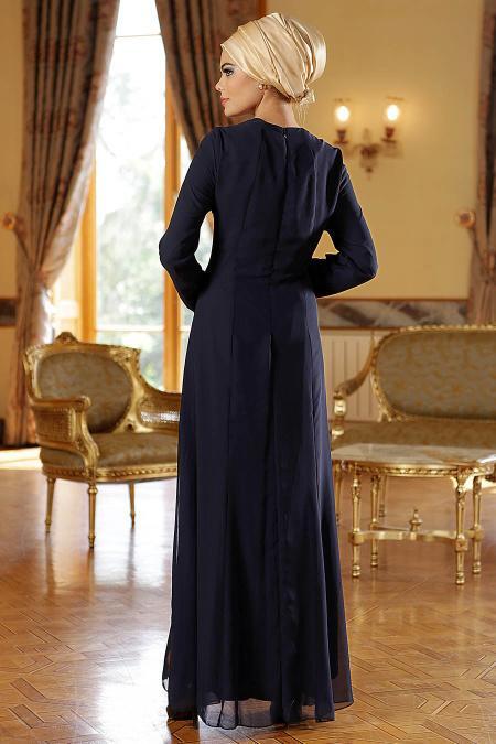 Nayla Collection - Lacivert Elbise - 3