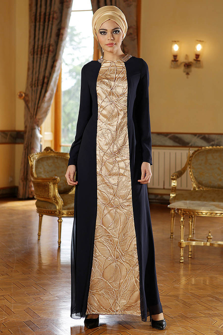 Nayla Collection - Lacivert Elbise