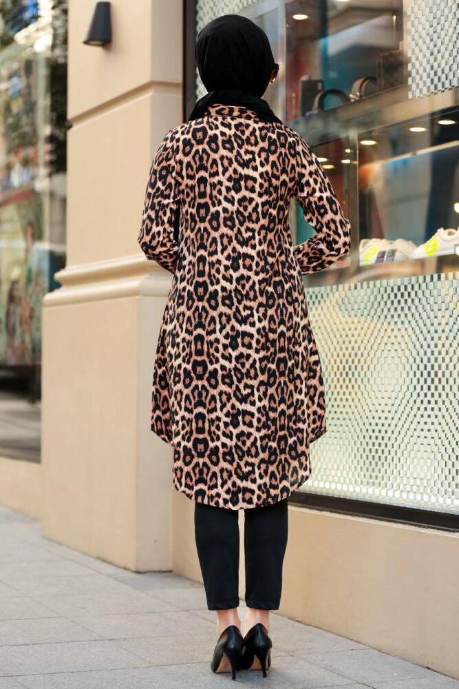 Nayla Collection - Leopar Desenli Tesettür Tunik 33551LP - 2