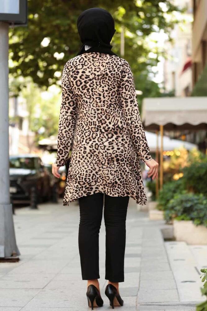 Nayla Collection - Leopar Desenli Tesettür Tunik 40456LP - 2