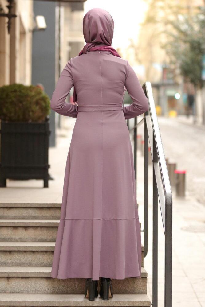 Nayla Collection - Lila Tesettür Çapraz Elbise 4041LILA - 2