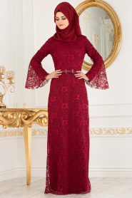 Nayla Collection - Mahogany Evening Dress 39063BR - Thumbnail
