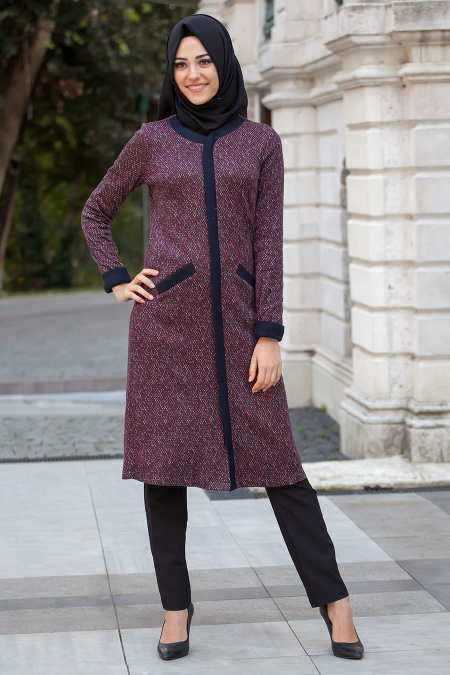 Nayla Collection -Mahogany Hijab Coat 5202BR