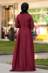 Nayla Collection - Mahogany Hijab Dress 4266BR - Thumbnail