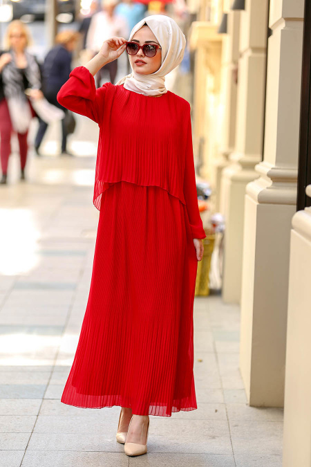 Nayla Collection - Mahogany Hijab Dress 9103BR