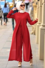 Nayla Collection - Mahogany Hijab Jumpsuit 5017BR - Thumbnail