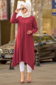 Nayla Collection - Mahogany Hijab Tunic 53140BR - Thumbnail