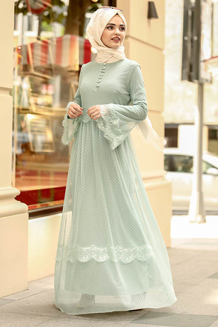 Nayla Collection - Menthe Robe Hijab 100421MINT