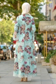 Nayla Collection - Menthe Robe Hijab 100427MINT - Thumbnail