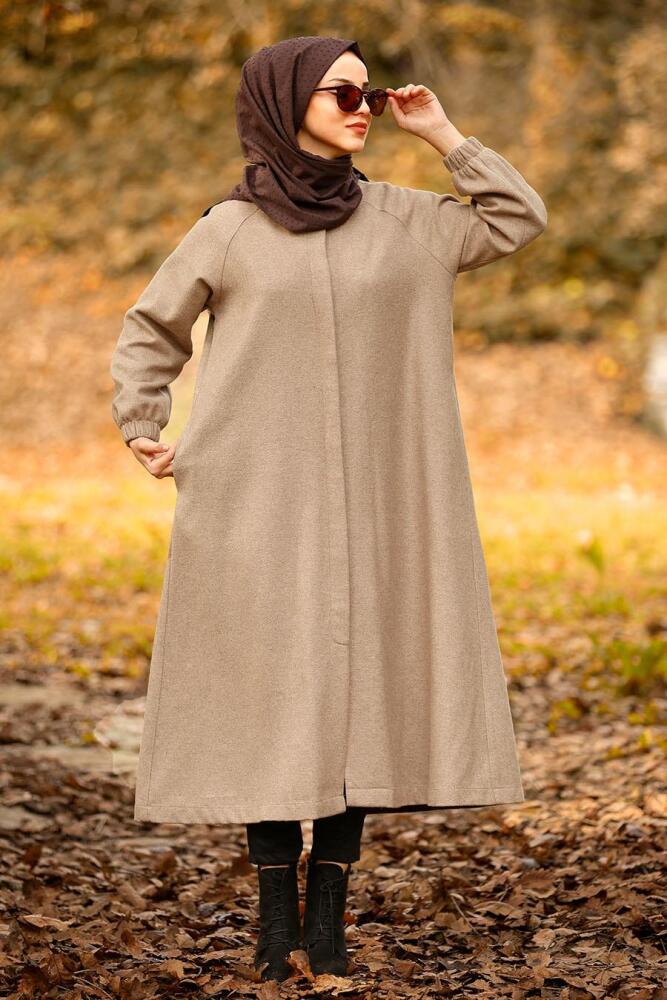 Nayla Collection - Mink Color Hijab Coat 5420V - 1