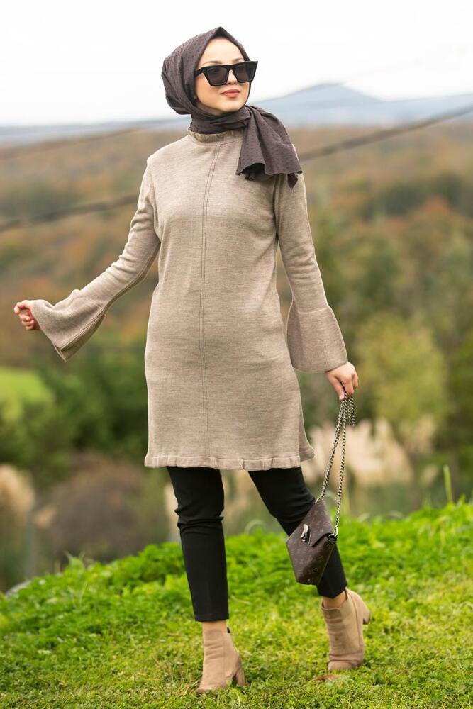 Nayla Collection - Mink Color Hijab Knitwear 20140V - 1