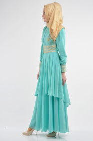 Nayla Collection - Mint Hijab Dress 405MINT - Thumbnail