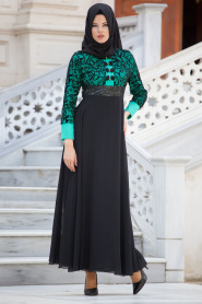 Nayla Collection - Mint Hijab Dress 4129MINT - Thumbnail