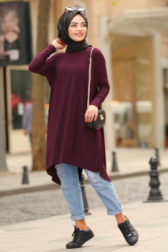 Nayla Collection - Mor Tesettür Tunik 22291MOR - 1