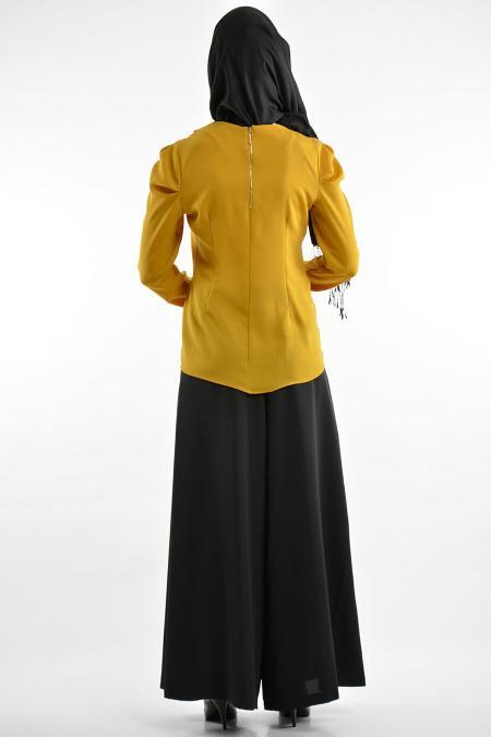 Nayla Collection - Mustard Hijab Blouse 1038HR - 3