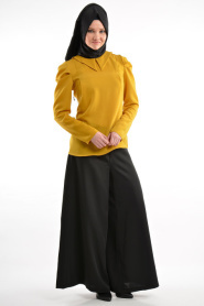 Nayla Collection - Mustard Hijab Blouse 1038HR - Thumbnail