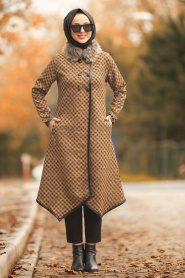Nayla Collection - Mustard Hijab Coat 51190HR - Thumbnail