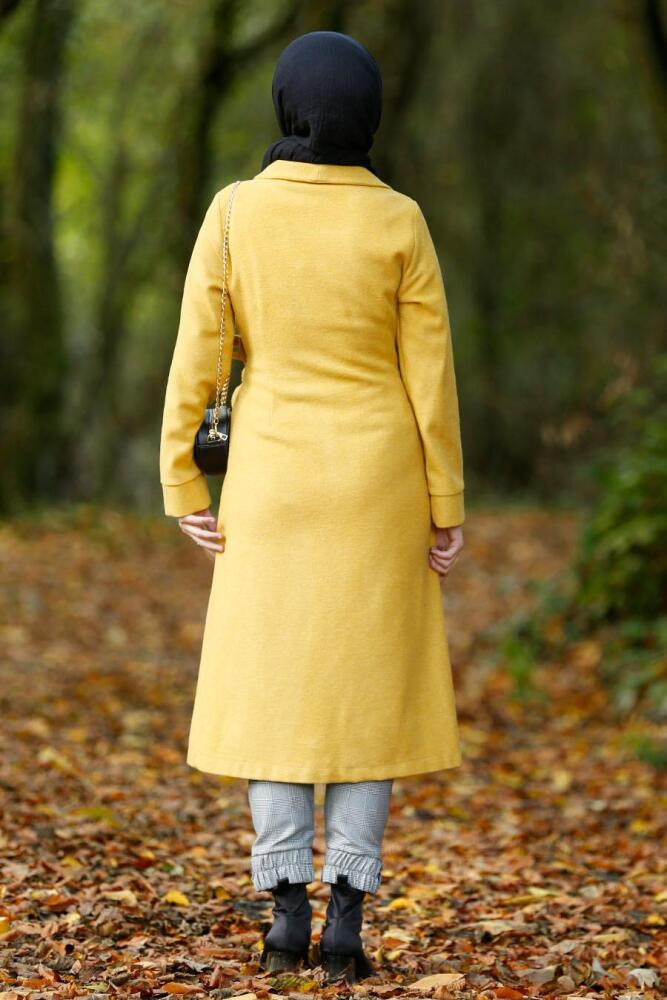 Nayla Collection - Mustard Hijab Coat 5415HR - 2