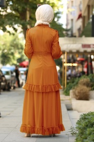 Nayla Collection - Mustard Hijab Dress 3708HR - Thumbnail