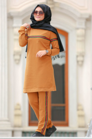 Nayla Collection - Mustard Hijab Sport Suit 8048HR - Thumbnail