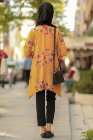 Nayla Collection -Mustard Hijab Tunic 81091HR - Thumbnail