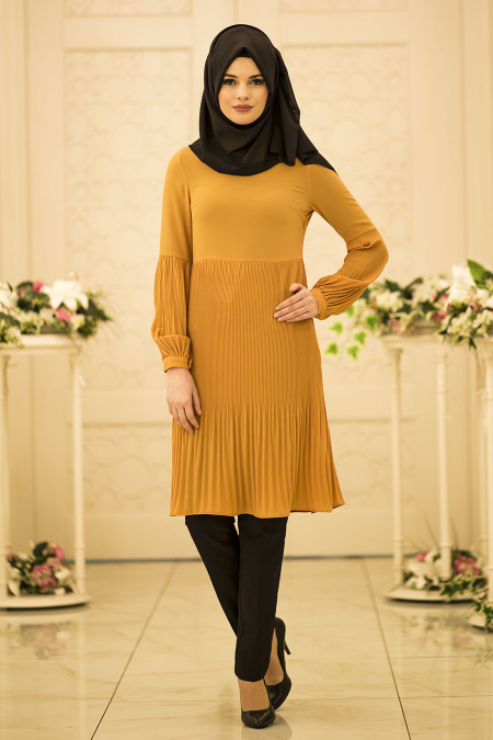 Nayla Collection - Mustard Hijab Tunic 829HR