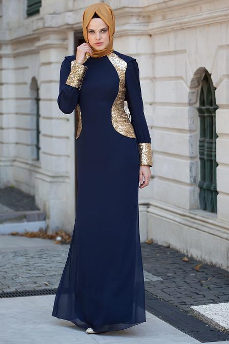 Nayla Collection - Navy Blue Dress 456L - 2