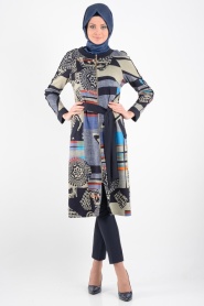 Nayla Collection - Navy Blue Hijab Cardigan 7119L - Thumbnail
