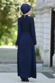 Nayla Collection - Navy Blue Hijab Dress 5206L - Thumbnail
