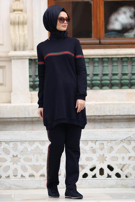 Nayla Collection - Navy Blue Hijab Sport Suit 8048L - 2