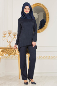 Nayla Collection - Navy Blue Hijab Suit 2316L - Thumbnail