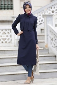Nayla Collection - Navy Blue Hijab Tunic 5202L - Thumbnail