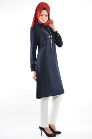Nayla Collection - Navy Blue Hijab Tunic 5203L - Thumbnail