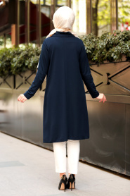 Nayla Collection - Navy Blue Hijab Tunic 5458L - Thumbnail