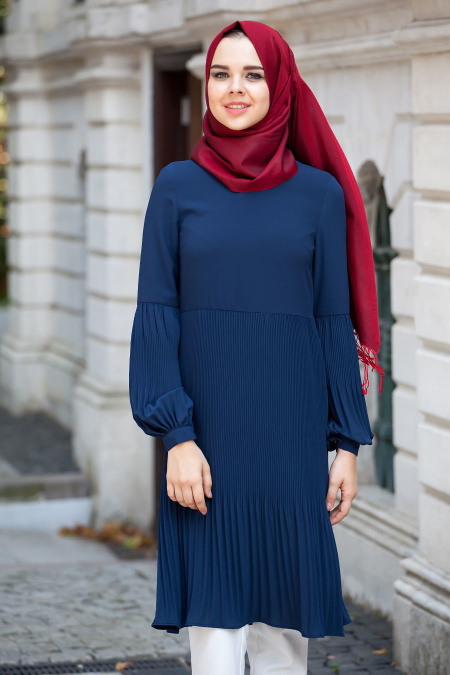 Nayla Collection - Navy Blue Hijab Tunic 829L