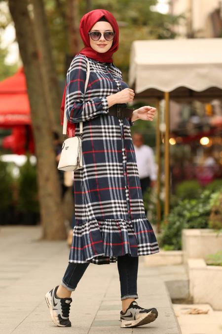 Nayla Collection - Navy Blue Tunique 18227L - 2