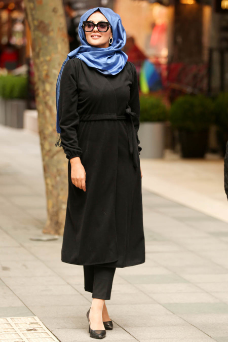 Nayla Collection - Noir Manteau Hijab 2473S