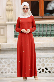 Nayla Collection - Orange Hijab Dress 76340T - Thumbnail