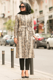 Nayla Collection - Patterned Hijab Dress 3265DSN - Thumbnail