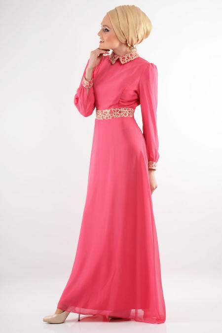 Nayla Collection - Pembe Elbise 7026P - 2