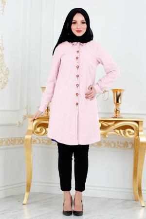 Nayla Collection - Pembe Tesettür Gömlek 3030P - 1