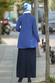 Nayla Collection - Petrol Blue Hijab Blouse 10221PM - Thumbnail